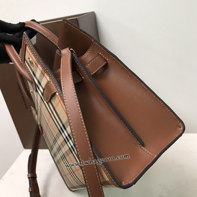 Burberry專門店新款Title泰爾勒手袋 巴寶莉Vintage復古格紋手提托特包肩背女包 yxb1507